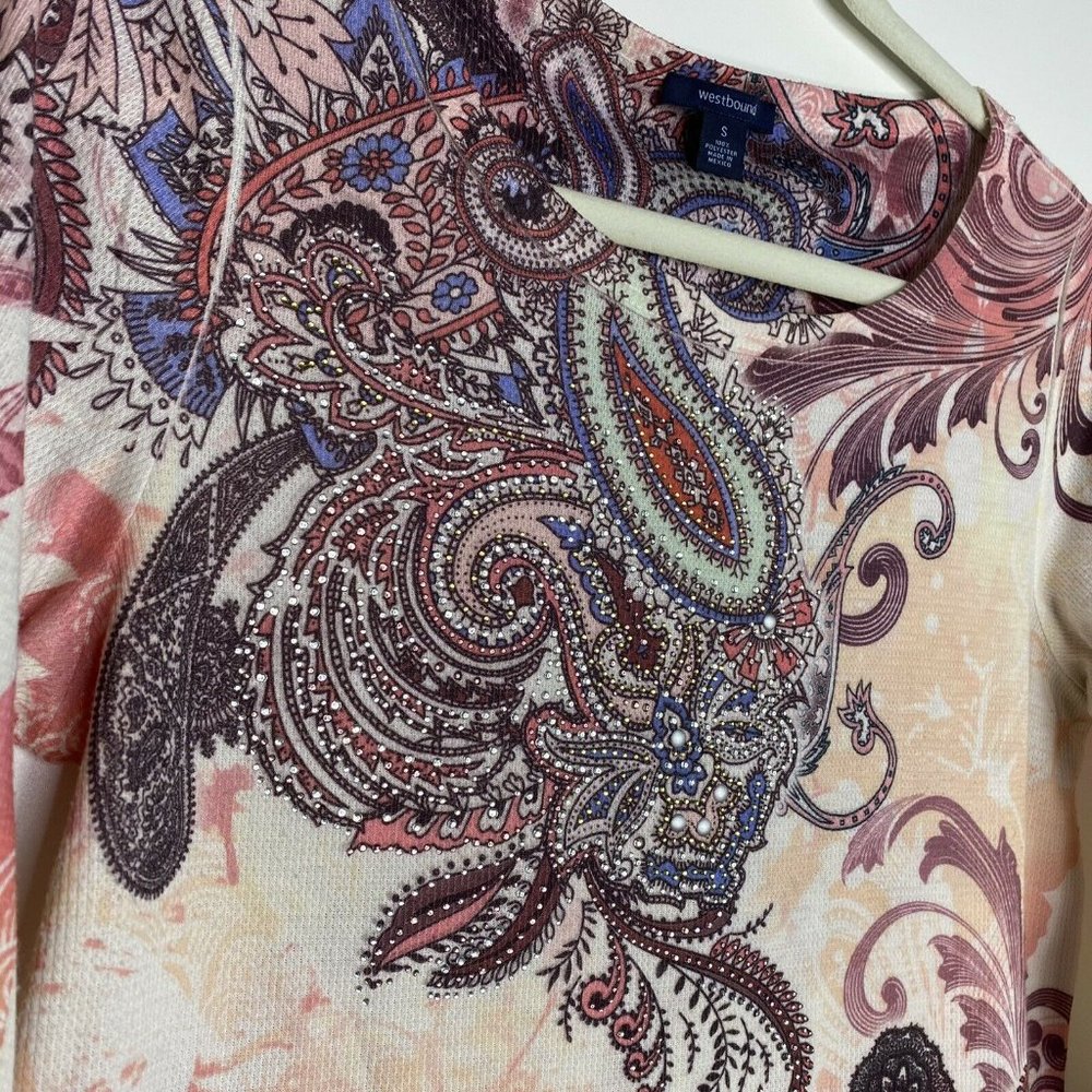 Ruby Rd. Blue And Westbound Pink Patterned Blouse… - image 8